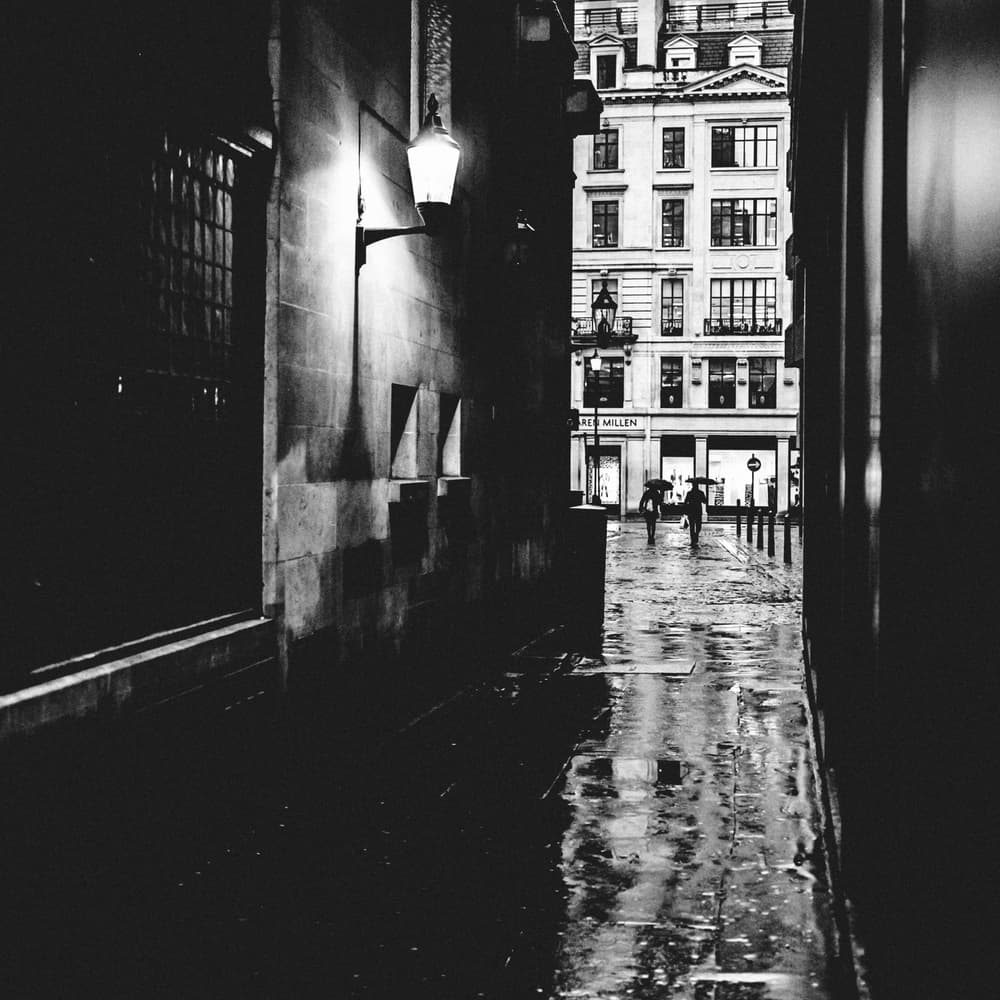 Rainy City Alley by Stefan Buder — canvas wall art
