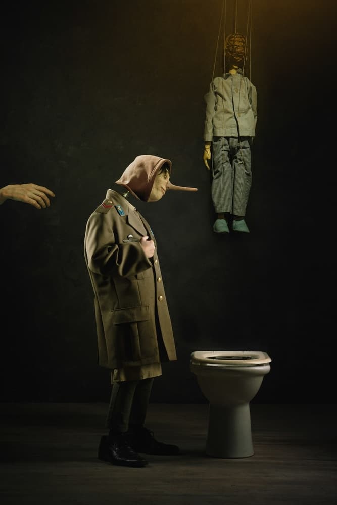 Military Pinocchio Puppet by Domenico Petrocca — canvas wall art