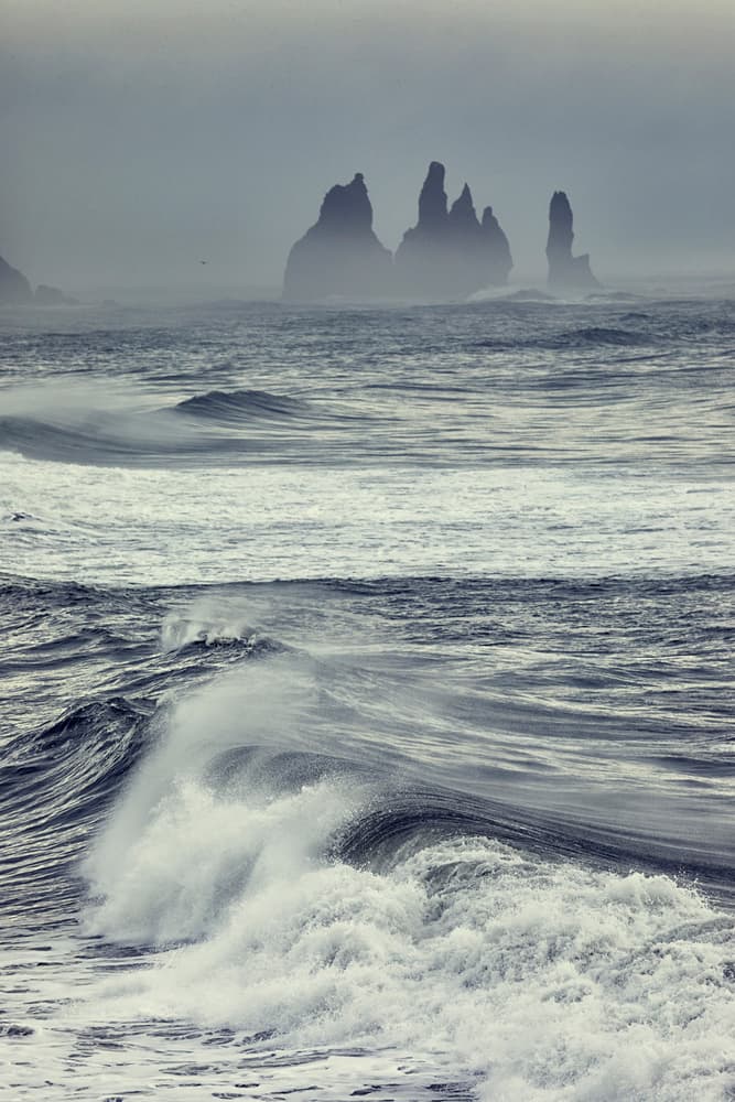 Misty Sea Stacks by Bragi Kort — canvas wall art