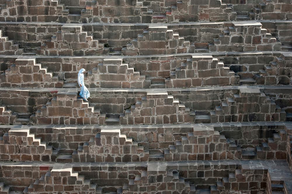 Ancient Indian Stepwell by Muslianshah Masrie — canvas wall art