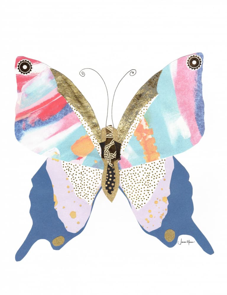 Colorful Gold Butterfly by Jemma Morris — canvas wall art