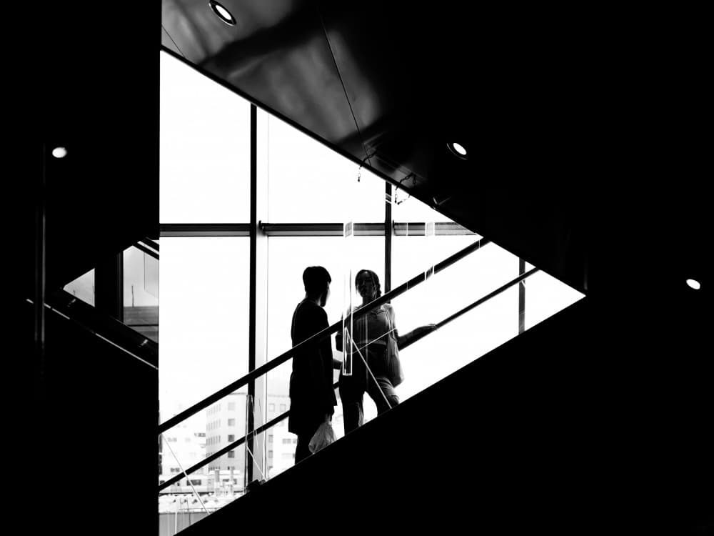 Architectural Silhouettes Conversation by Yuzo Fujii — canvas wall art