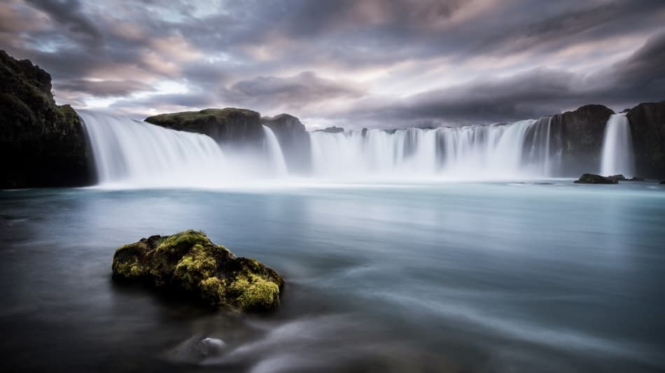 Majestic Waterfall Landscape by Andreas Wonisch — canvas wall art