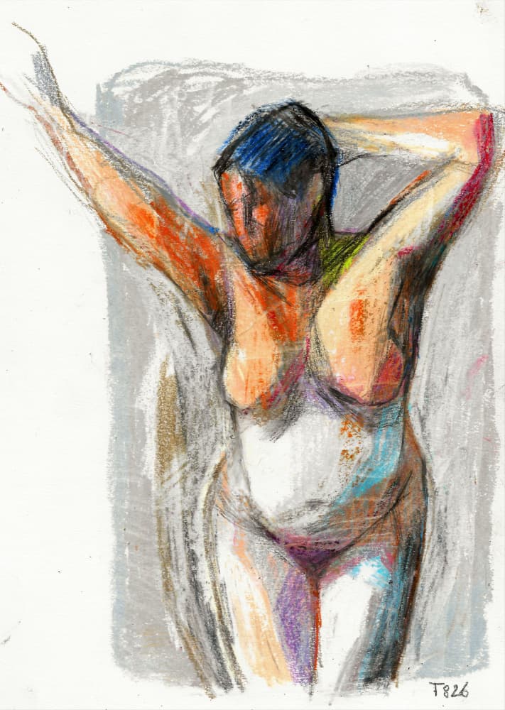 Expressive Female Nude by Tore Bahnson — canvas wall art