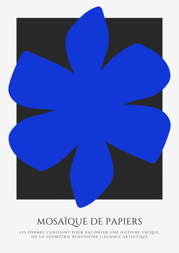 Blue Abstract Flower by RS LAB STUDIO — canvas wall art
