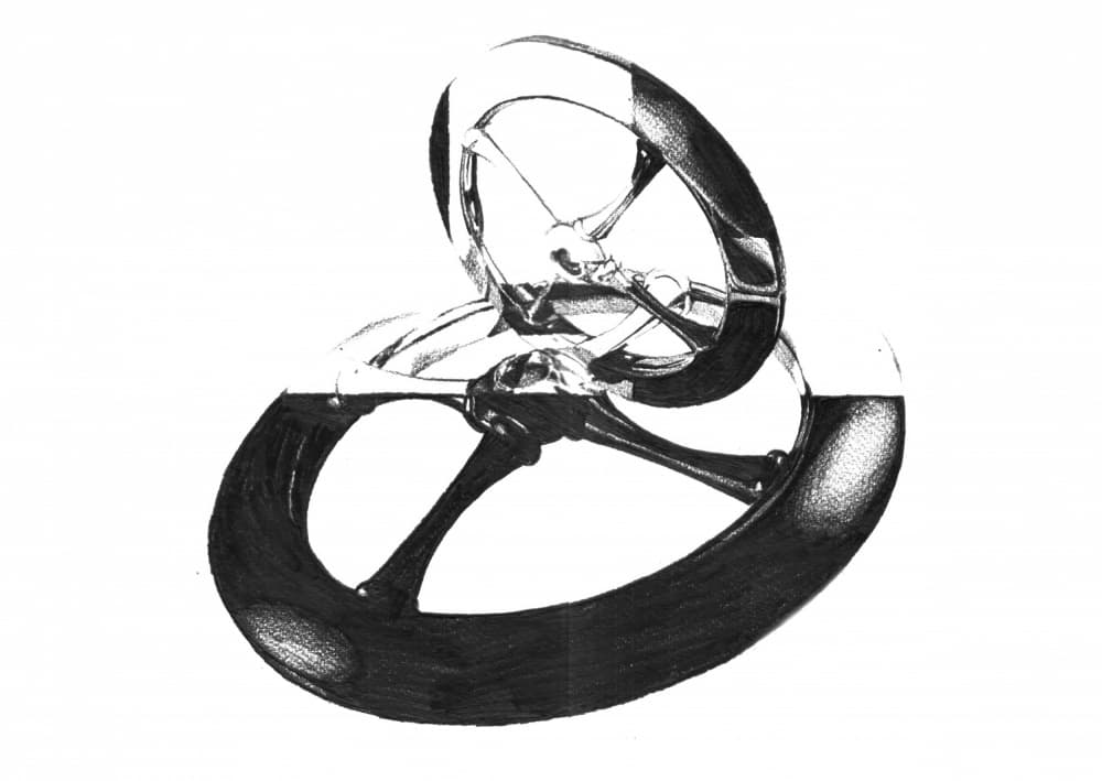 Intertwined Metallic Form by Kulik — canvas wall art
