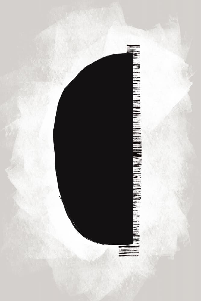 Black Shape Against A Textured White Background by uplusmestudio — canvas wall art