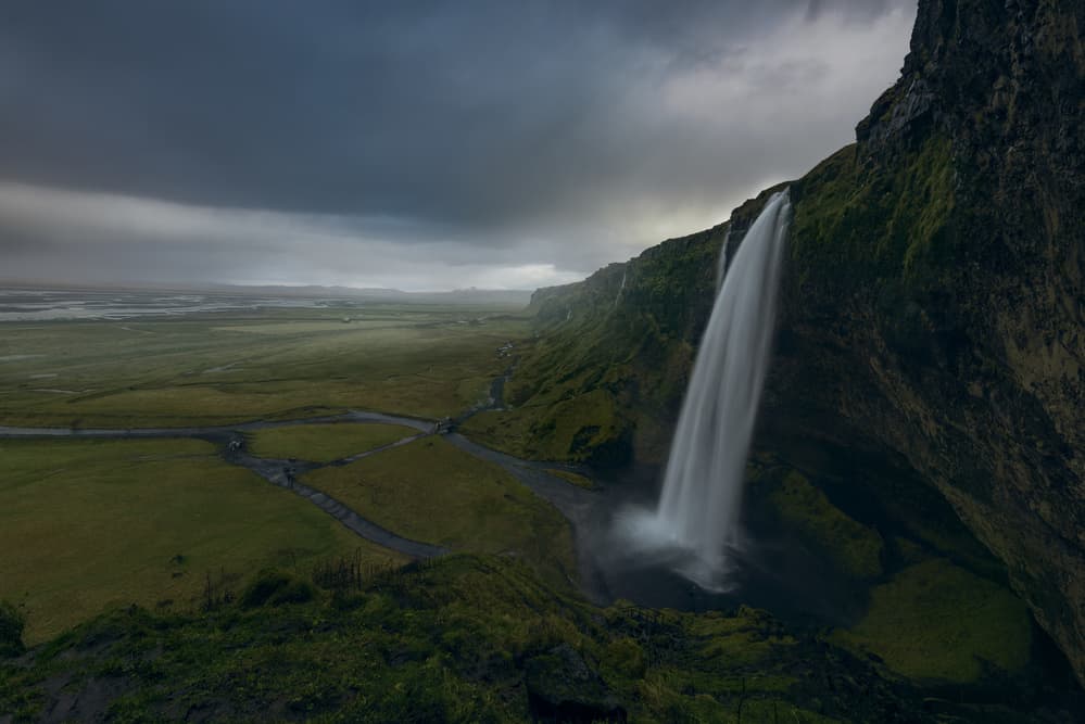 Dramatic Icelandic Falls by David Martin Castan — canvas wall art