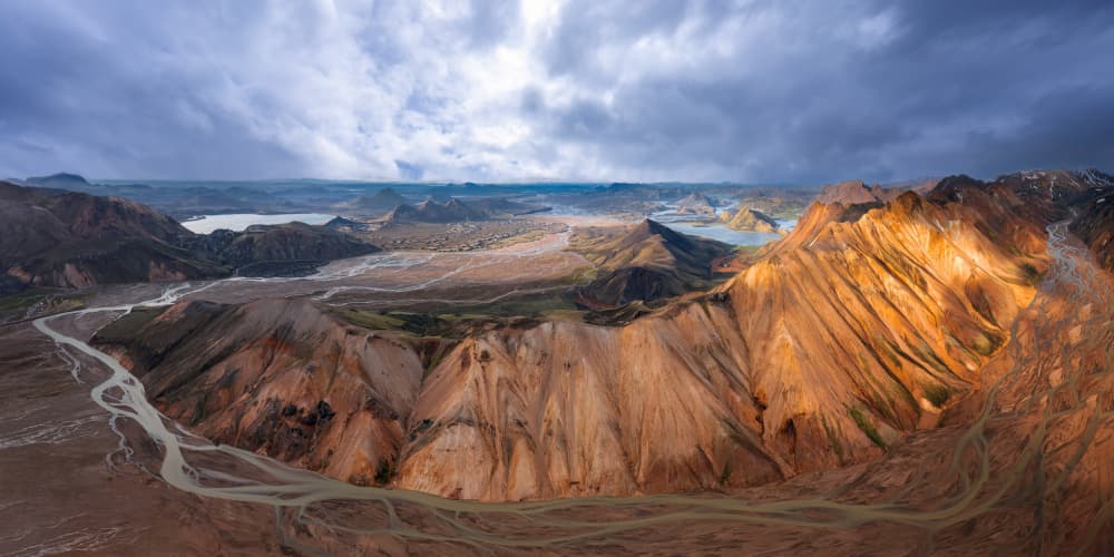 Golden River Valley by Hanping Xiao — canvas wall art
