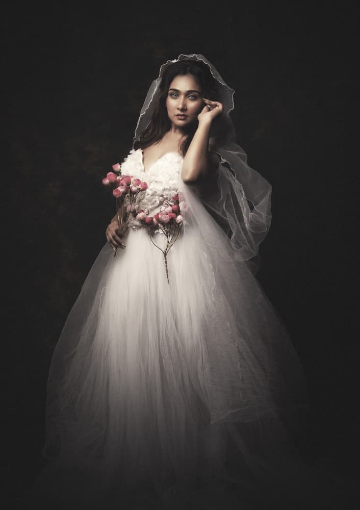 Elegant Bridal Portrait by PARTHA BHATTACHARYYA — canvas wall art