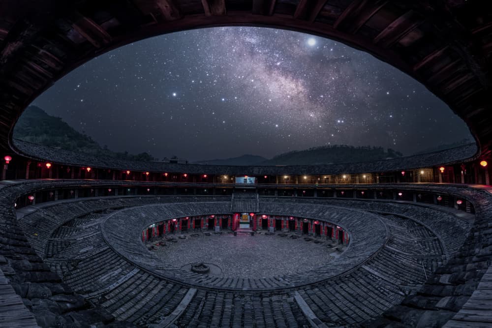 Milky Way Over Tulou by Simoon — canvas wall art