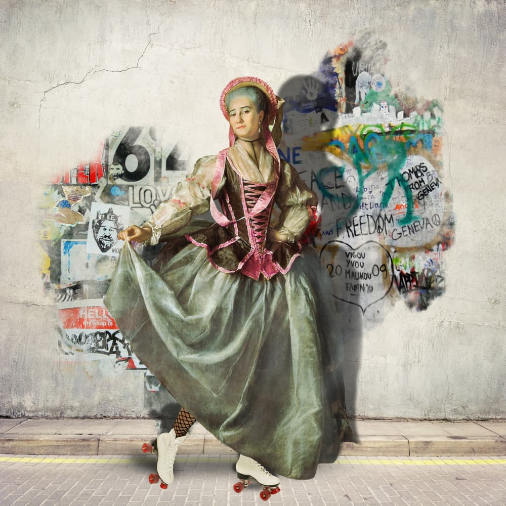 Rococo Skater Street Art by Marja van den Hurk — canvas wall art