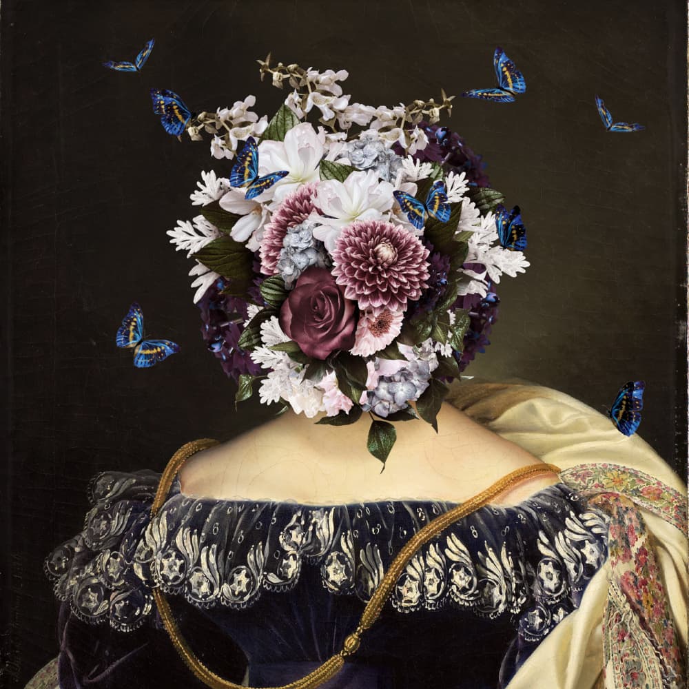 Surreal Floral Portrait by Sue Skellern — canvas wall art