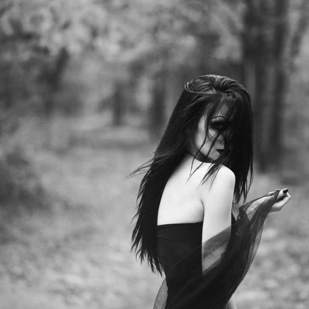 Mysterious Dark Woman by Bobby Kostadinov — canvas wall art