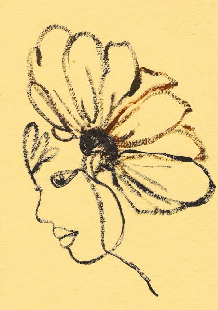 Elegant Floral Woman by Santhosh ch — canvas wall art