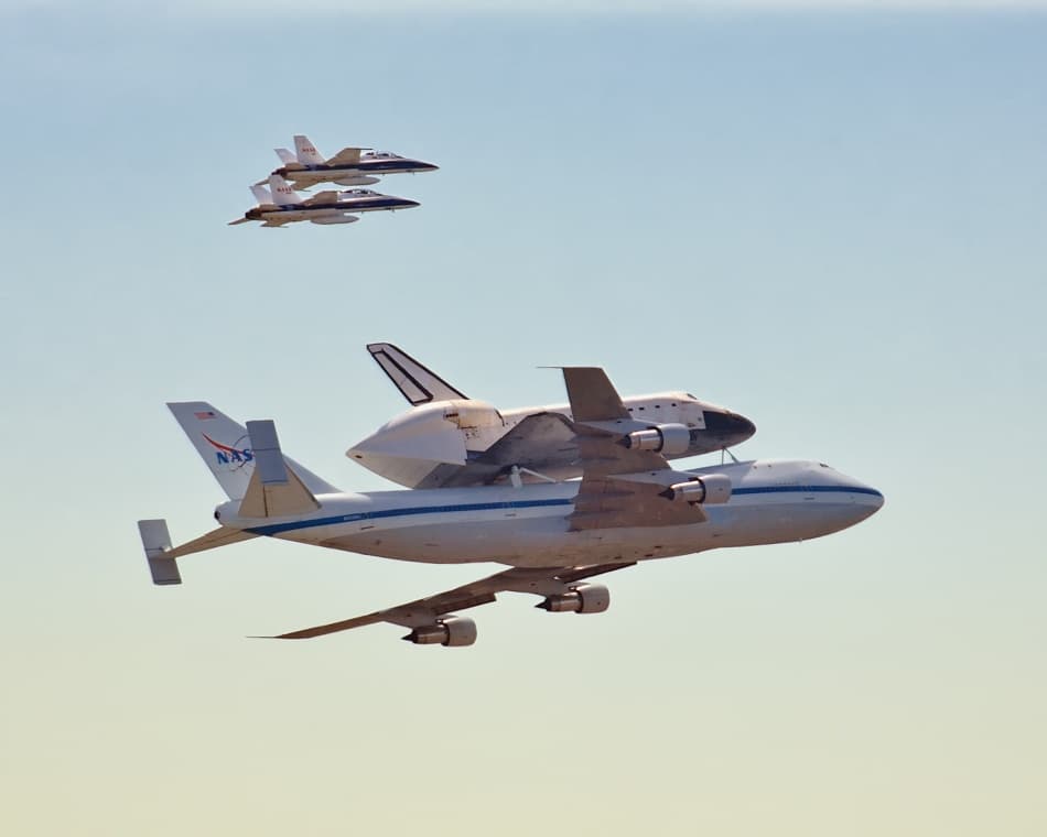 Shuttle Escort Flight by Andrew J. Lee — canvas wall art