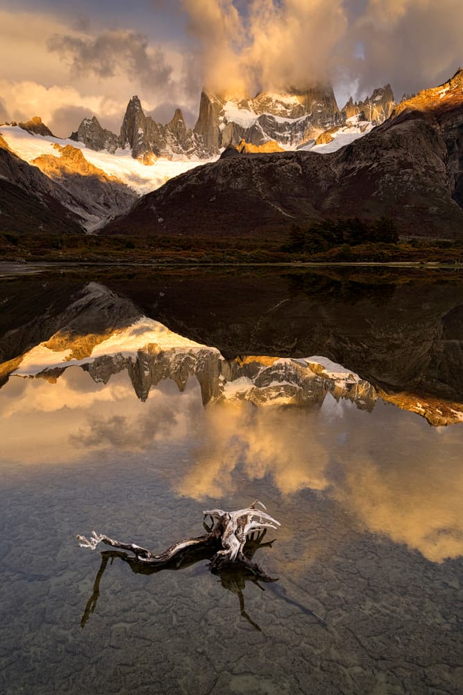 Golden Mountain Reflection by Sorin Tanase — canvas wall art