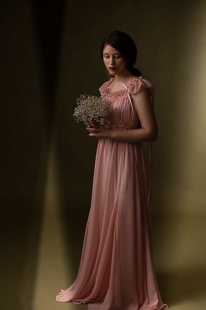 Graceful Woman Pink Dress by MAZAL TOV MATTY OZERI — canvas wall art