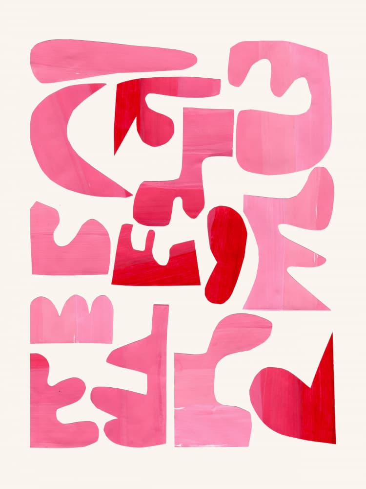 Bold Pink Shapes by Ejaaz Haniff — canvas wall art