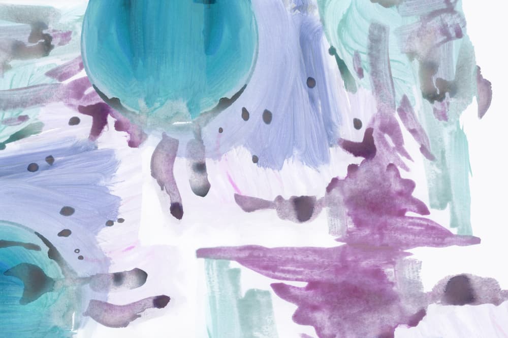 Soft Teal Lavender Abstract by cartissi — canvas wall art