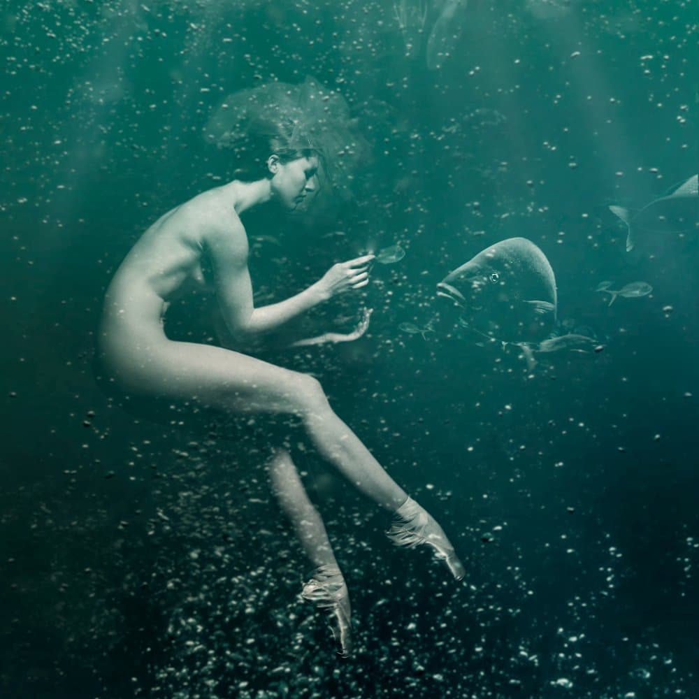 Ethereal Underwater Ballerina by miriana — canvas wall art