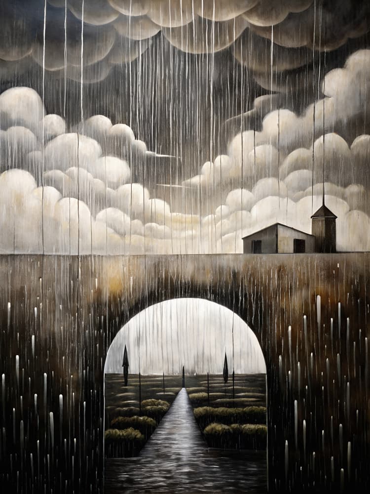 Moody Bridge Countryside by Miguel Bruzual — canvas wall art