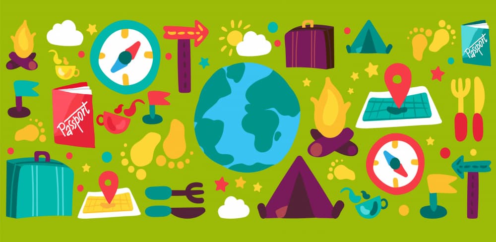 World Travel Adventure by Marika Barsrsind — canvas wall art