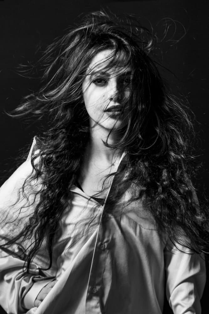 Windswept Hair Portrait by Sepideh Niksefat — canvas wall art