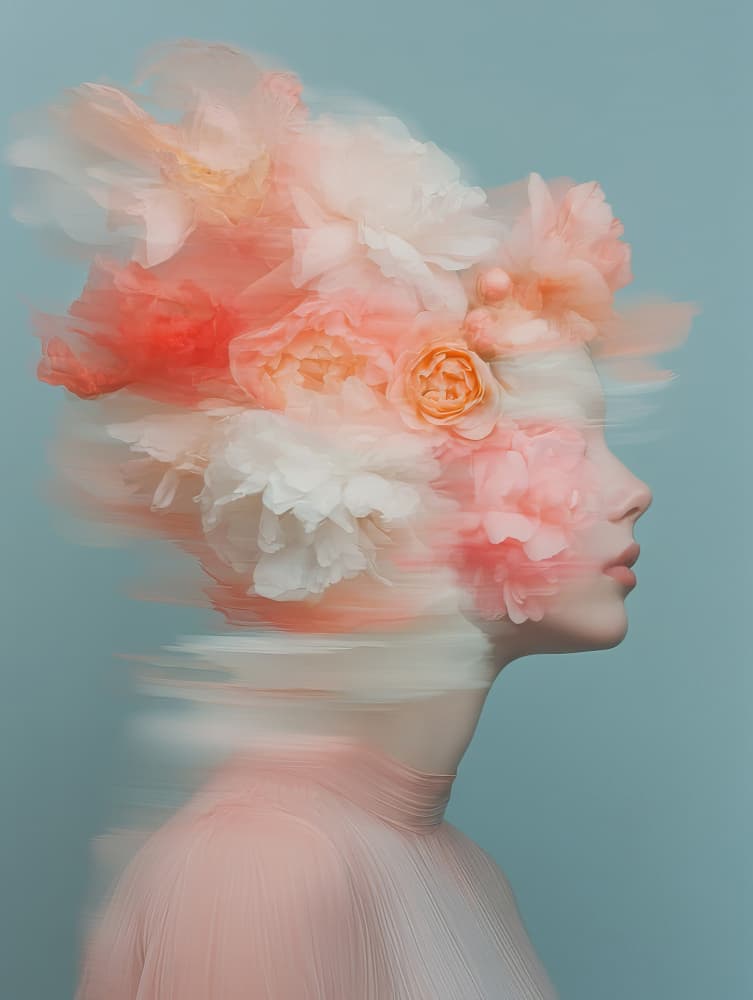 Ethereal Floral Profile by Bilge Paksoylu — canvas wall art