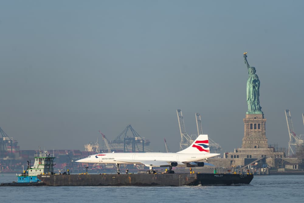 Supersonic Jet and Lady Liberty by Gengchen Wang — canvas wall art