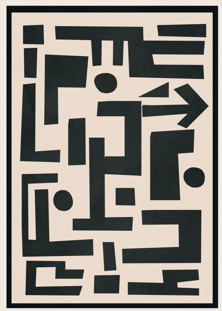 Bold Abstract Maze by Nadjaa — canvas wall art