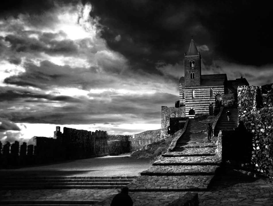 Dramatic Cliffside Church by Andrea Auf dem Brinke — canvas wall art