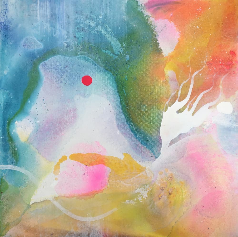 Abstract Red Dot Flow by Anna Viklund — canvas wall art