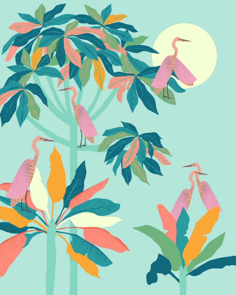 Drawn To the Moon by Uma Gokhale — canvas wall art