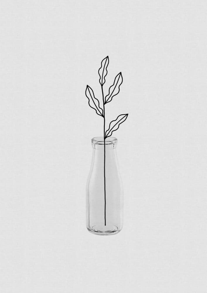 Minimalist Botanical Bottle by Orara Studio — canvas wall art
