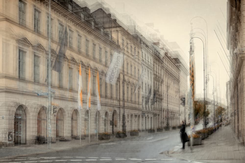 Dreamy Urban Walk by Roswitha Schleicher-Schwarz — canvas wall art