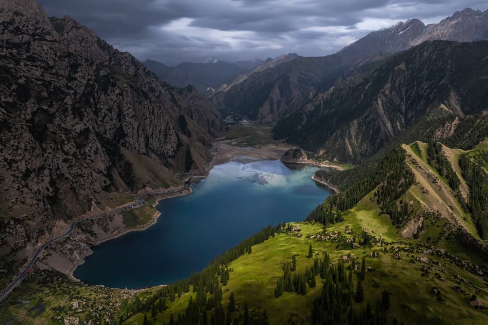 Majestic Mountain Lake View by UU — canvas wall art