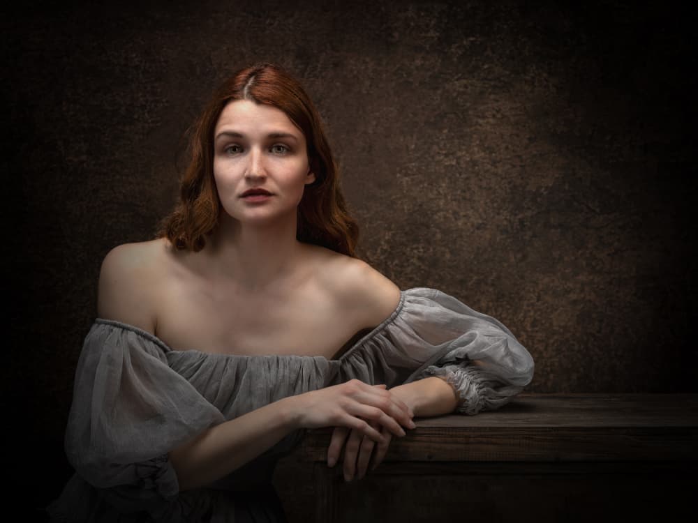 Timeless Woman Portrait by Luc Stalmans — canvas wall art