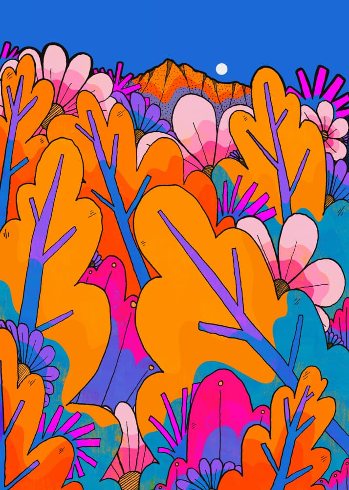 Whimsical Mountain Garden by Stephen Wade — canvas wall art
