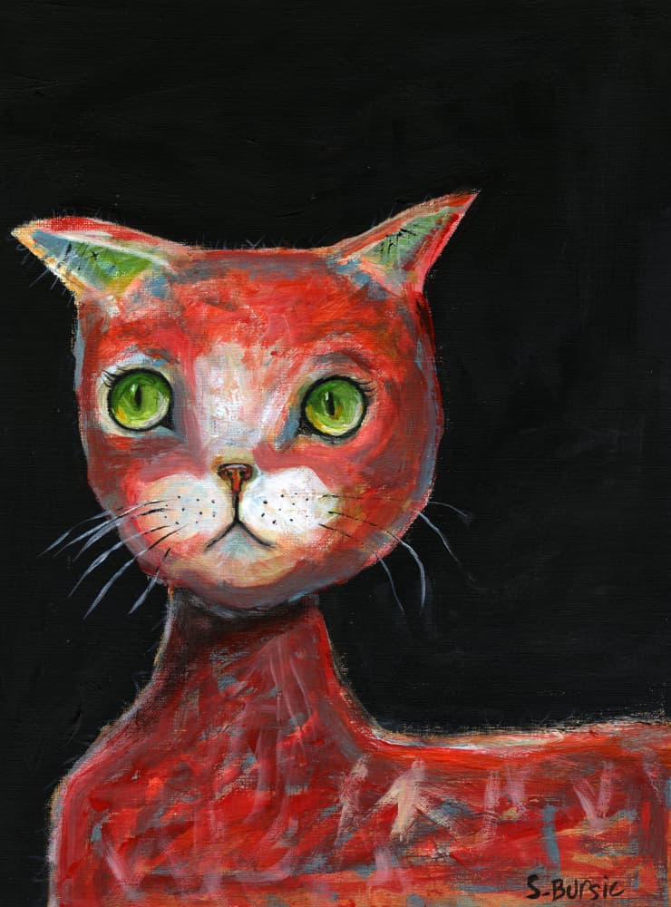 Curious Red Cat by Sharyn Bursic — canvas wall art
