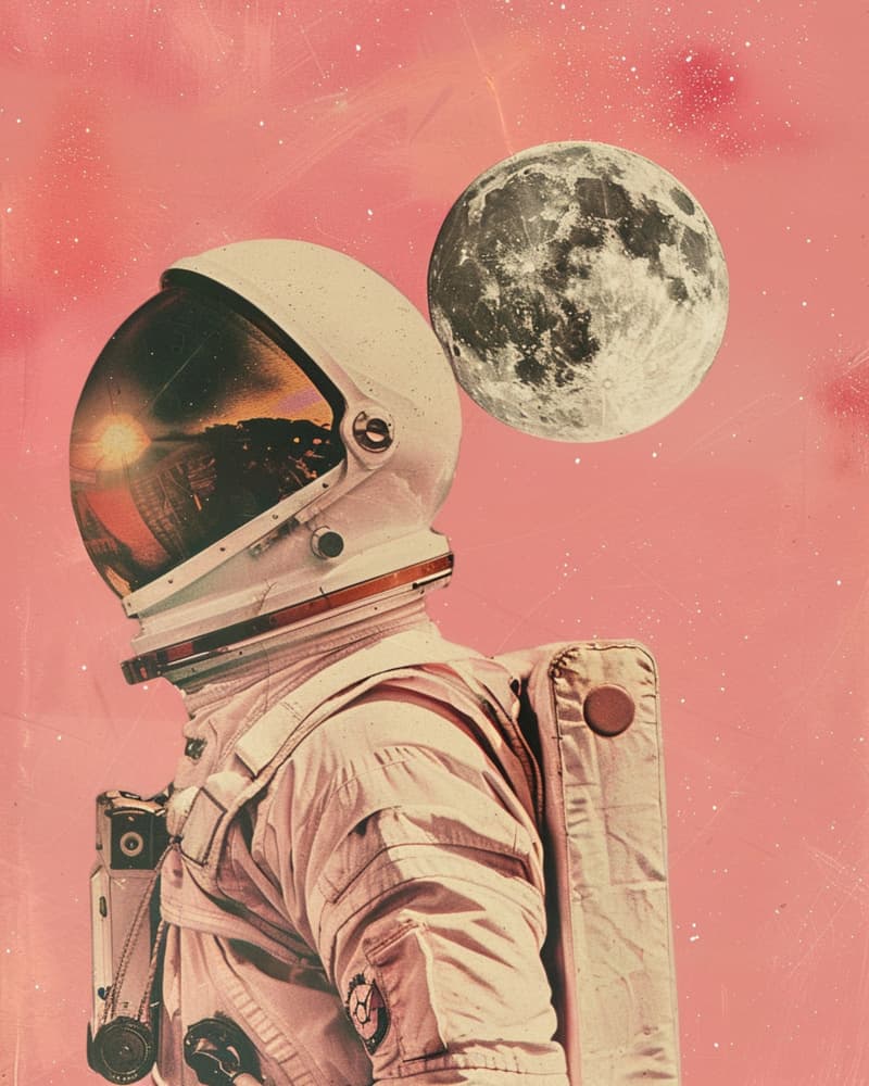 Astronaut Moon Sunset by Samantha Hearn — canvas wall art