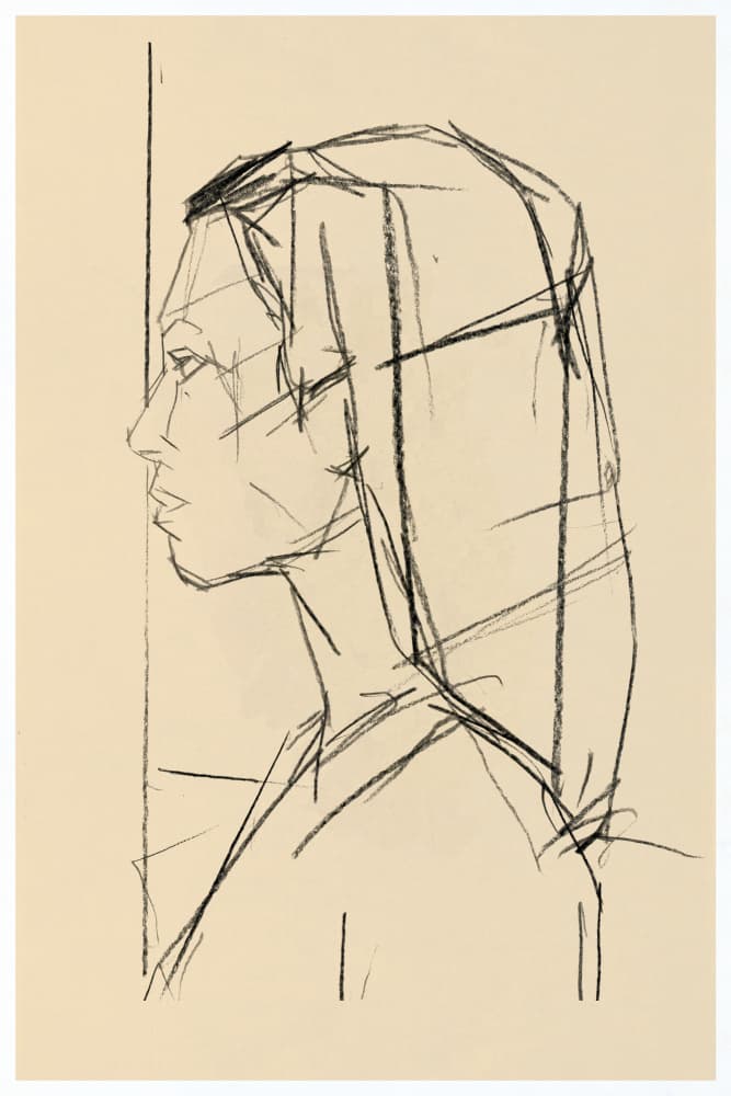 Minimalist Woman Profile by cartissi — canvas wall art