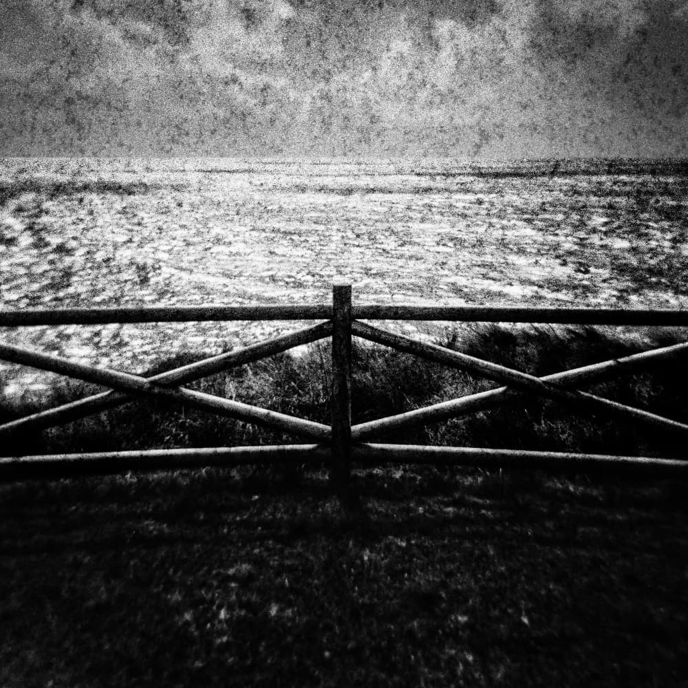 Moody Ocean Fence by Paulo Abrantes — canvas wall art