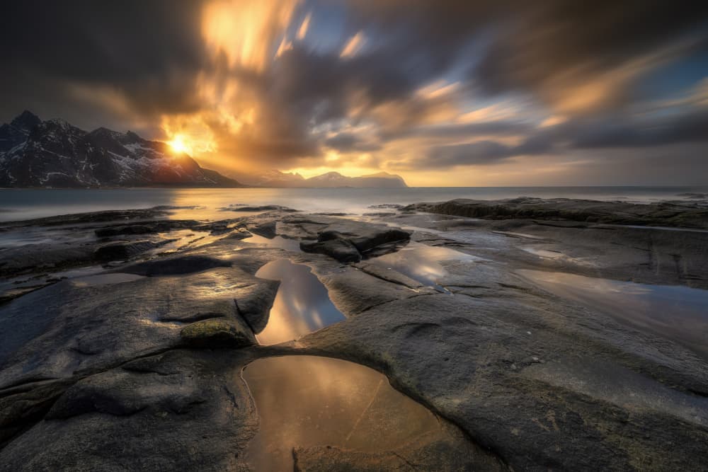 Dramatic Coastal Sunset by Adam Pachula — canvas wall art