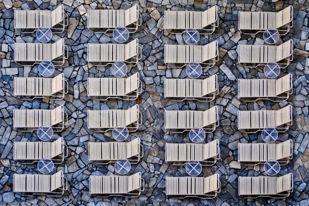 Rhythmic Balcony Pattern by Klaus Lenzen — canvas wall art