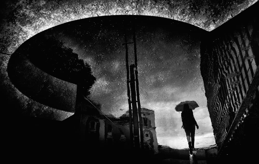 Rainy City Reflection by Antonio Grambone — canvas wall art
