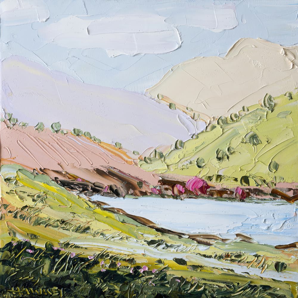 Peaceful Hillside Lake by Angela Hawkey — canvas wall art