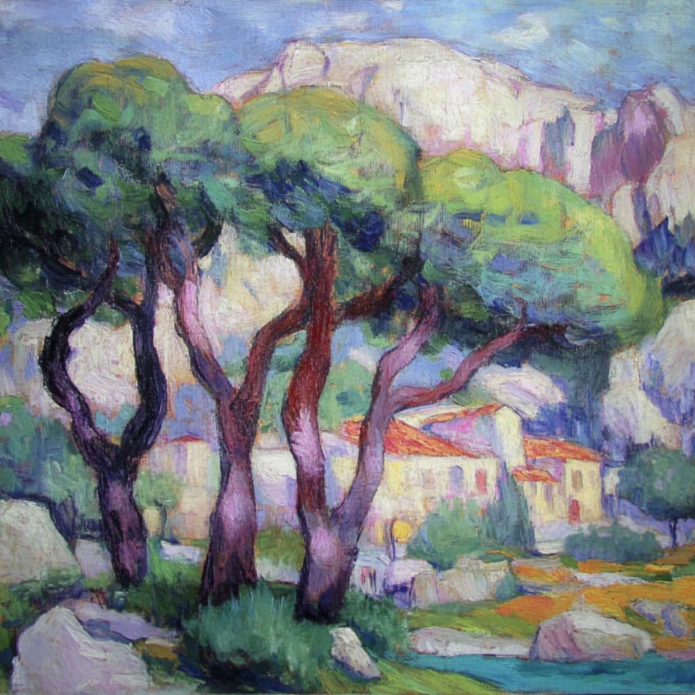 Colorful Mediterranean Mountain Village by Avanesova Elena — canvas wall art