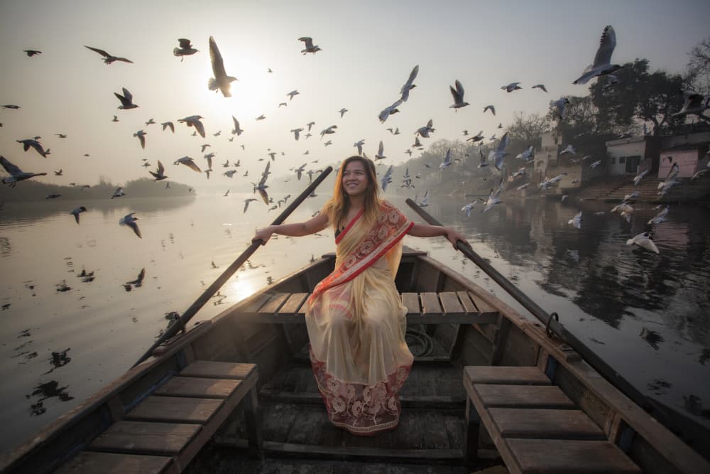 Joyful River Morning by Prasad Ambati — canvas wall art