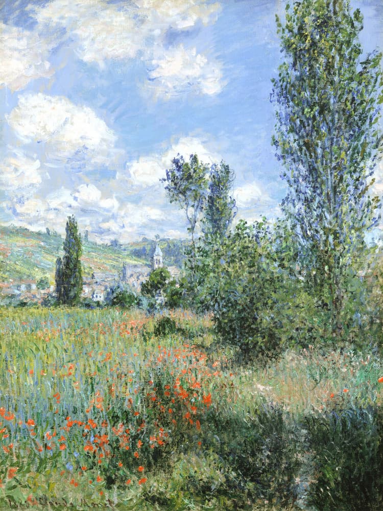 View of Vétheuil (1880) by Claude Monet — canvas wall art